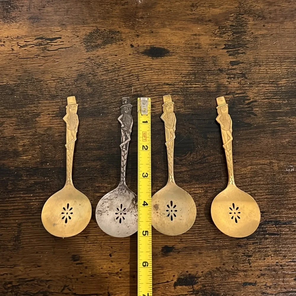Vintage Metal Planters Mr. Peanut Gold and silver tone Advertising Spoons